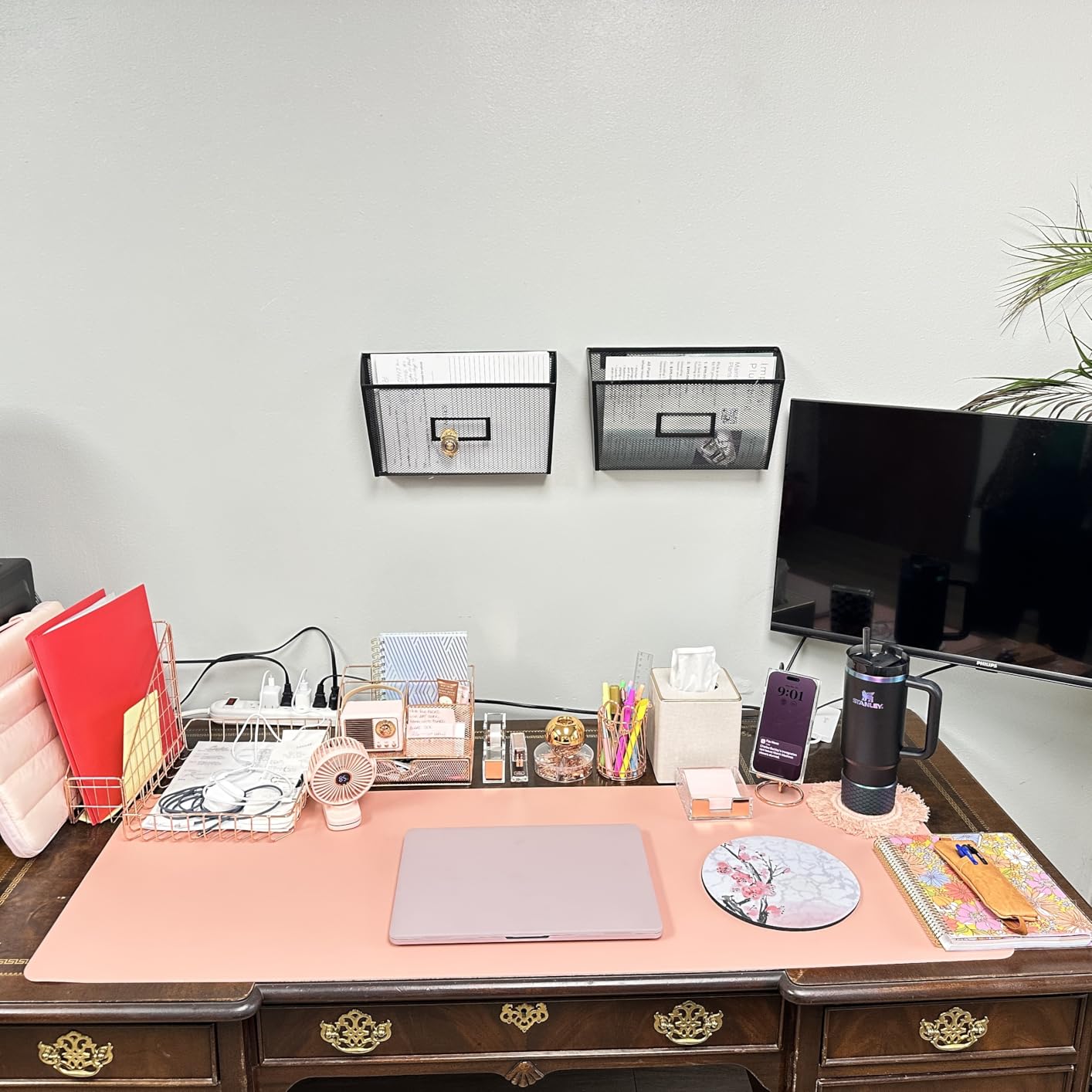 Cork Desk Mat - Dual-Sided Desk Pad for Office and Home - Desk Organization and Accessories - Ideal for Large Mouse Pad and Desk Mats on Top of Desks(Coffee,36