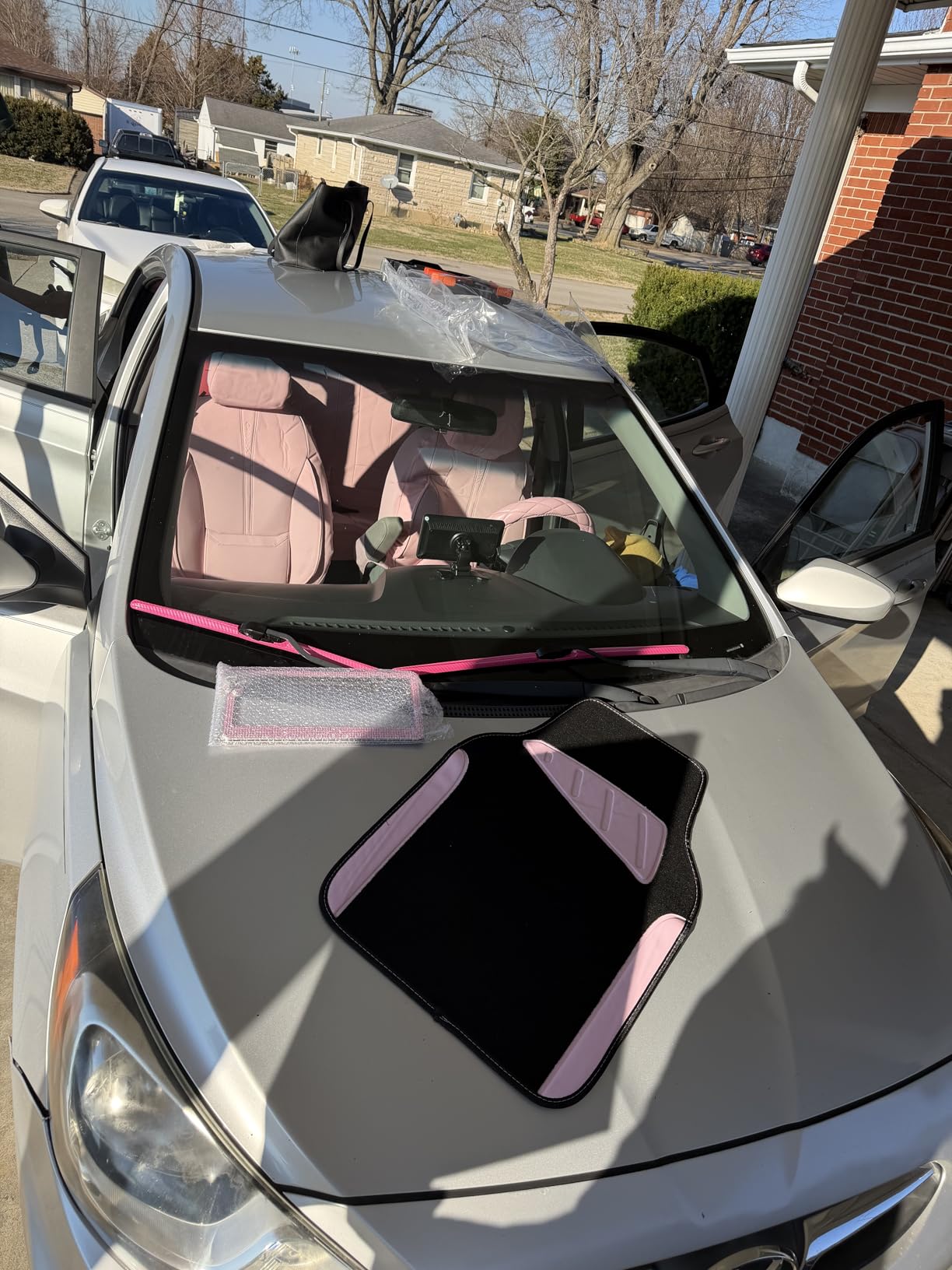 CAR PASS Waterproof Universal Fit Car Floor Mats, Faux Leather Car Carpet Mats, Black Car Mats with Anti-Slip Nibbs Backing & Driver Heel Pad Fit for SUV, Vans, Sedans, Trucks, Set of 4pcs (All Black) customer photo 2