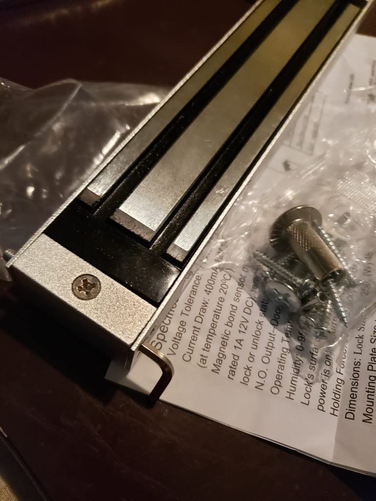 600LBs/280KG Electric Magnetic Lock, Electromagnetic Door Lock Holding Force for Access Control, OutSwinging Door Access Control System, Single Door 12V customer photo 1