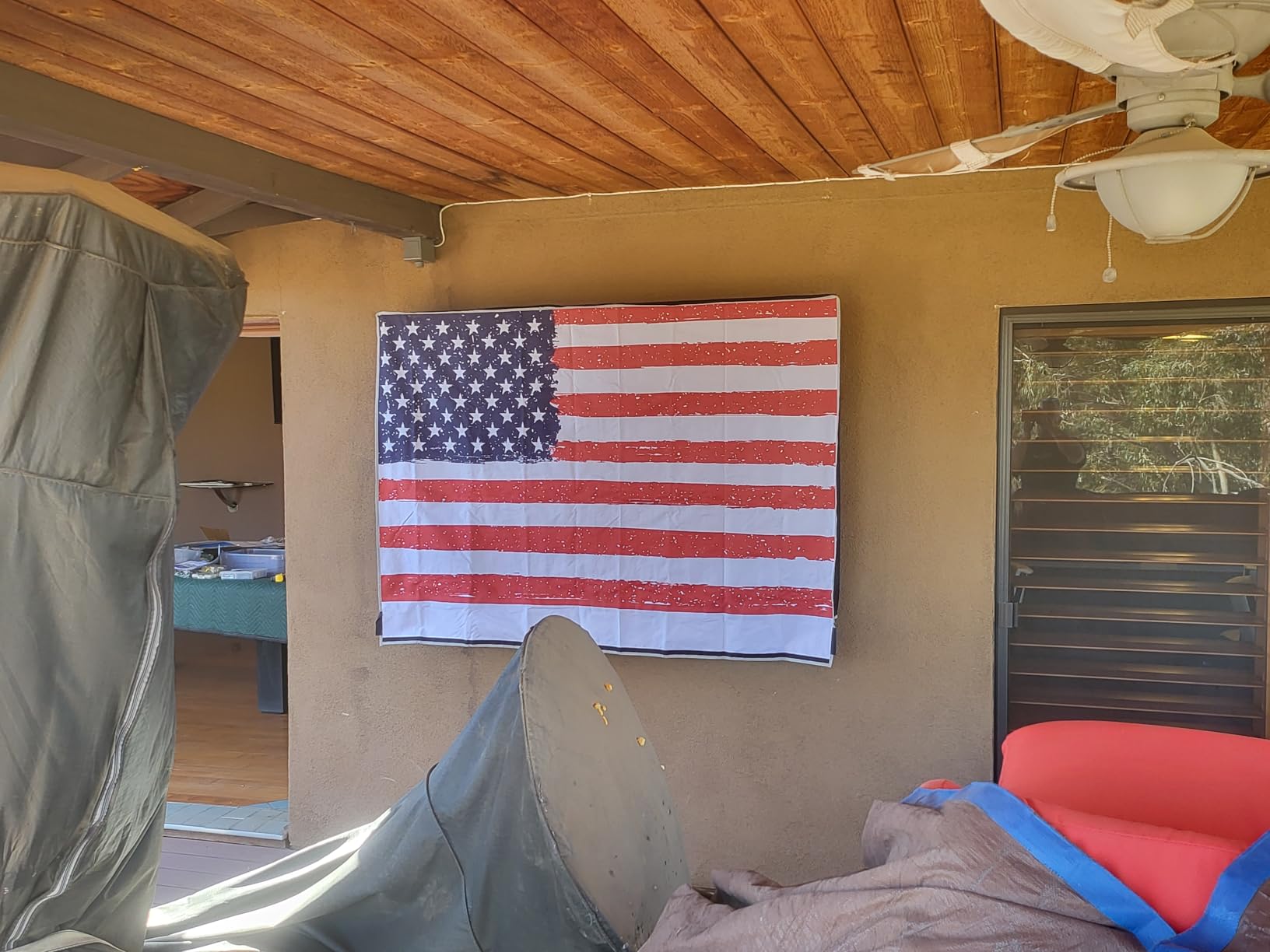 Garnetics Outdoor TV Cover 55 Inch - Waterproof, Weatherproof TV Enclosures with Smart Shield Screen Protectors, Ideal for Outdoor Use, Moving, and Storage - US Flag customer photo 1