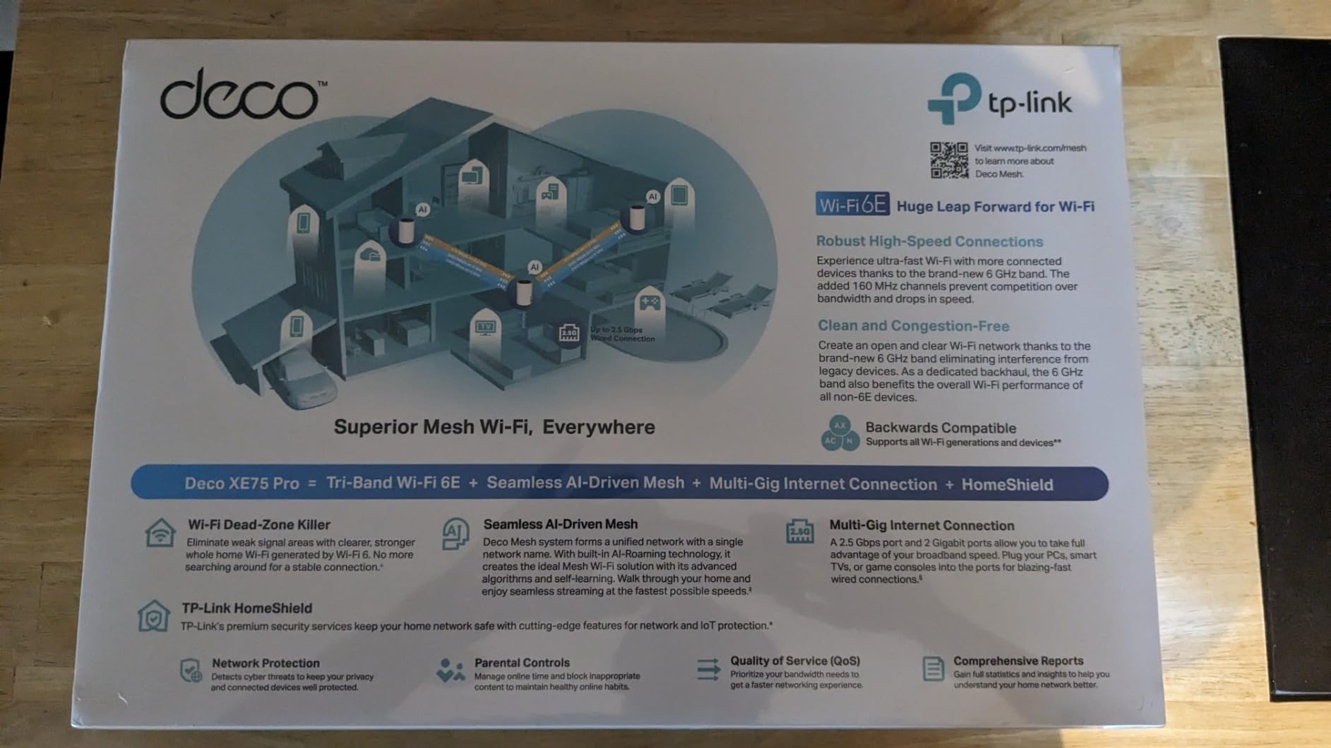 TP-Link Deco XE75 Pro AXE5400 Tri-Band WiFi 6E Mesh System - 2.5G WAN/LAN Port, Covers up to 5500 Sq.Ft, AI-Driven Mesh, New 6GHz Band, 2-Pack customer photo 2