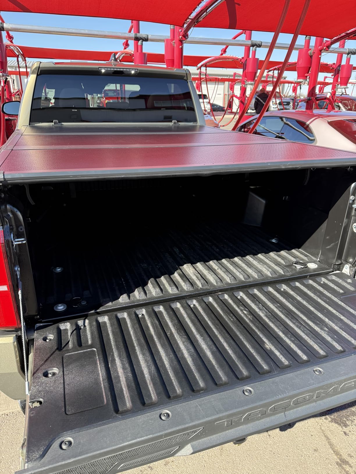 Tutel Hard Shell Folding Truck Bed Tonneau Cover | Fits 2016-2026 Toyota Tacoma w/OE Track System 5' 1