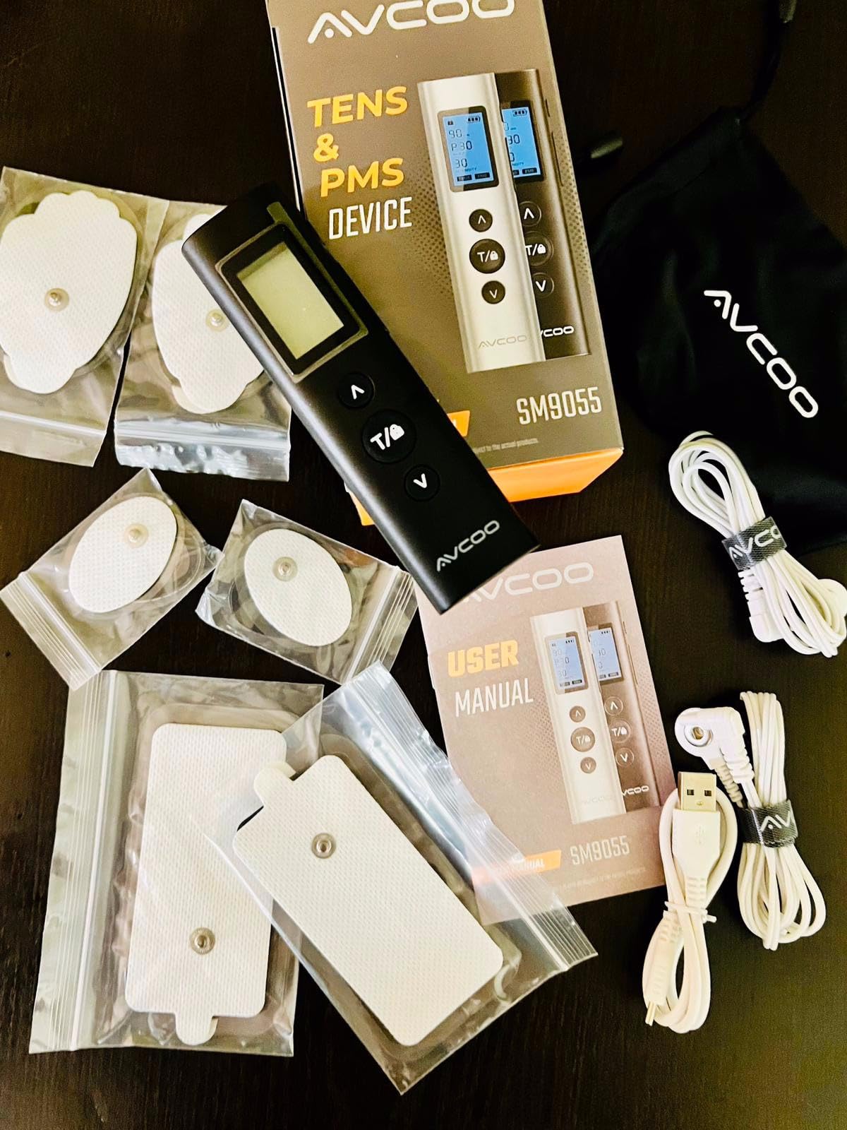 AVCOO 30 Modes TENS EMS Unit Compact Muscle Stimulator for Pain Relief of Back, Shoulder, Neck, Rechargeable & Portable Dual Channel EMS Muscle Stimulator with 30 Intensity Levels, 12 Electrode Pads customer photo 1