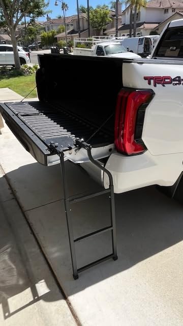 Nilight Foldable Truck Tailgate Ladder for Pickup with Aluminum Step Grip Plates, Replaceable Rubber Feet & Stainless Steel Self Drilling Hex Screws for Easy Installation customer photo 1