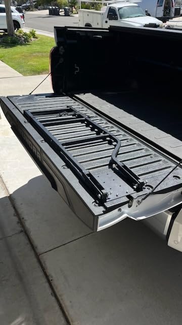 Nilight Foldable Truck Tailgate Ladder for Pickup with Aluminum Step Grip Plates, Replaceable Rubber Feet & Stainless Steel Self Drilling Hex Screws for Easy Installation customer photo 2