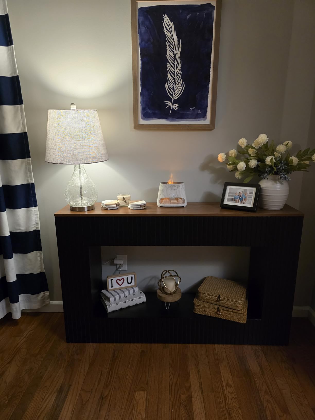 SALKING 2-in-1 Ultrasonic Essential Oil Diffuser & Himalayan Salt Lamp, Aromatherapy Diffuser Cool Mist Humidifier with Auto Off Function, 100% Pure Himalayan Pink Salt Rock, 150ml (Wooden Grain) customer photo 2