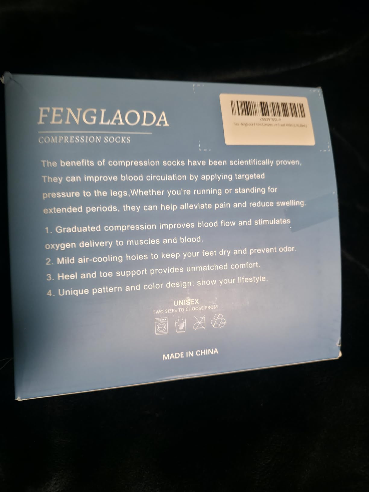 fenglaoda 8 Pairs Compression Socks for Men & Women 20-30 mmHg Knee High Nurse Pregnant Running Medical and Travel Athletic customer photo 2