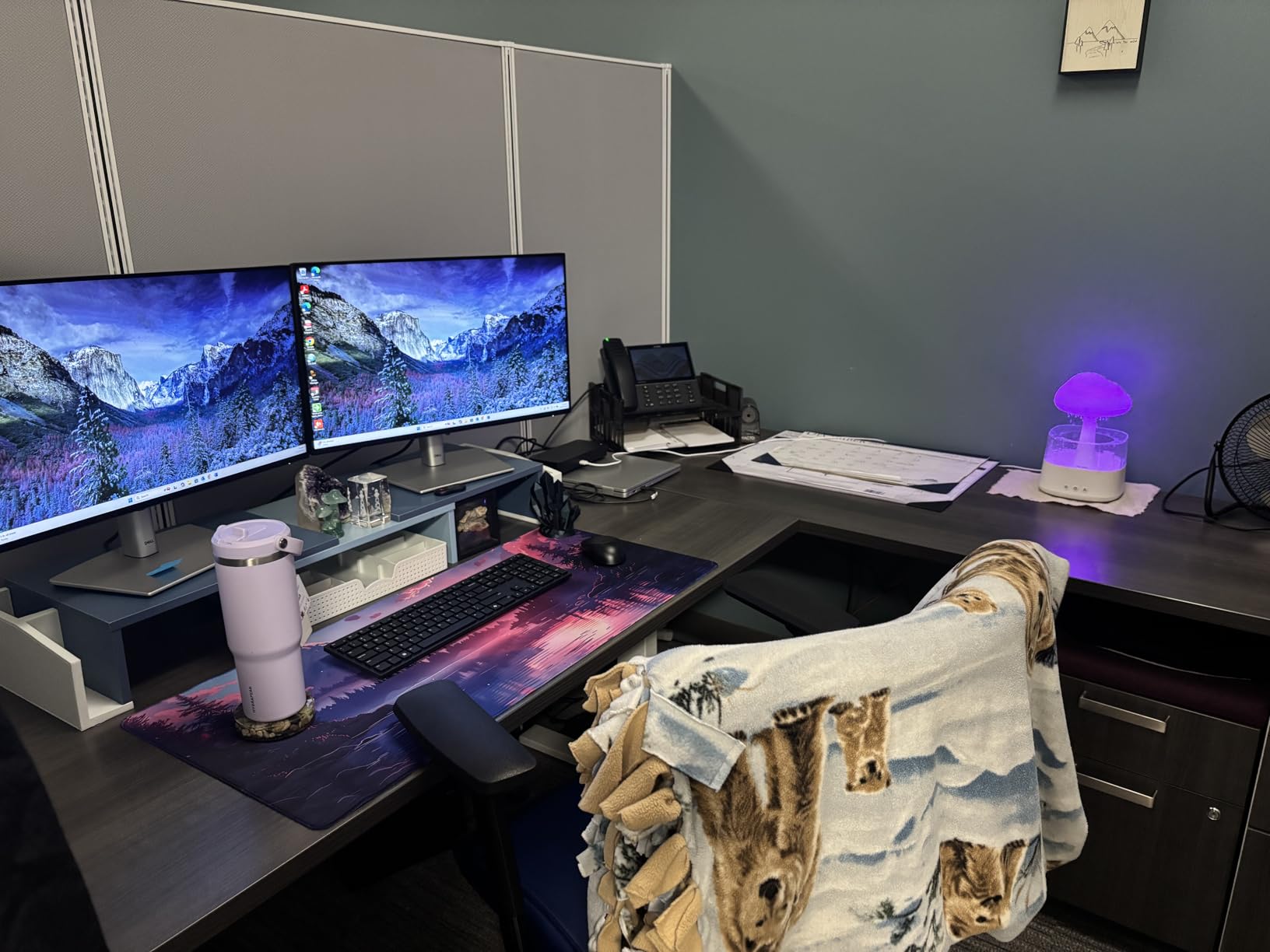 Large Extended Gaming Mouse Pad with Stitched Edges, Non-Slip Waterproof Rubber Base Mouse Pad for Office, Computer, Keyboard, Laptop and Home Desk Pad 35.4 x 15.7 x 0.12 Inch (Grey Forest) customer photo 1