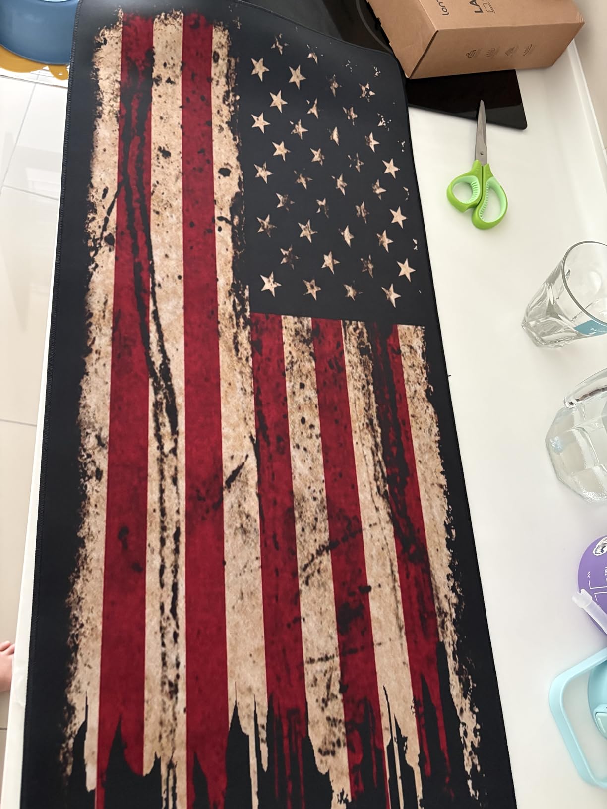 Large Extended Gaming Mouse Pad with Stitched Edges, Non-Slip Waterproof Rubber Base Mouse Pad for Office, Computer, Keyboard, Laptop and Home Desk Pad 35.4 x 15.7 x 0.12 Inch (Grey Forest) customer photo 2