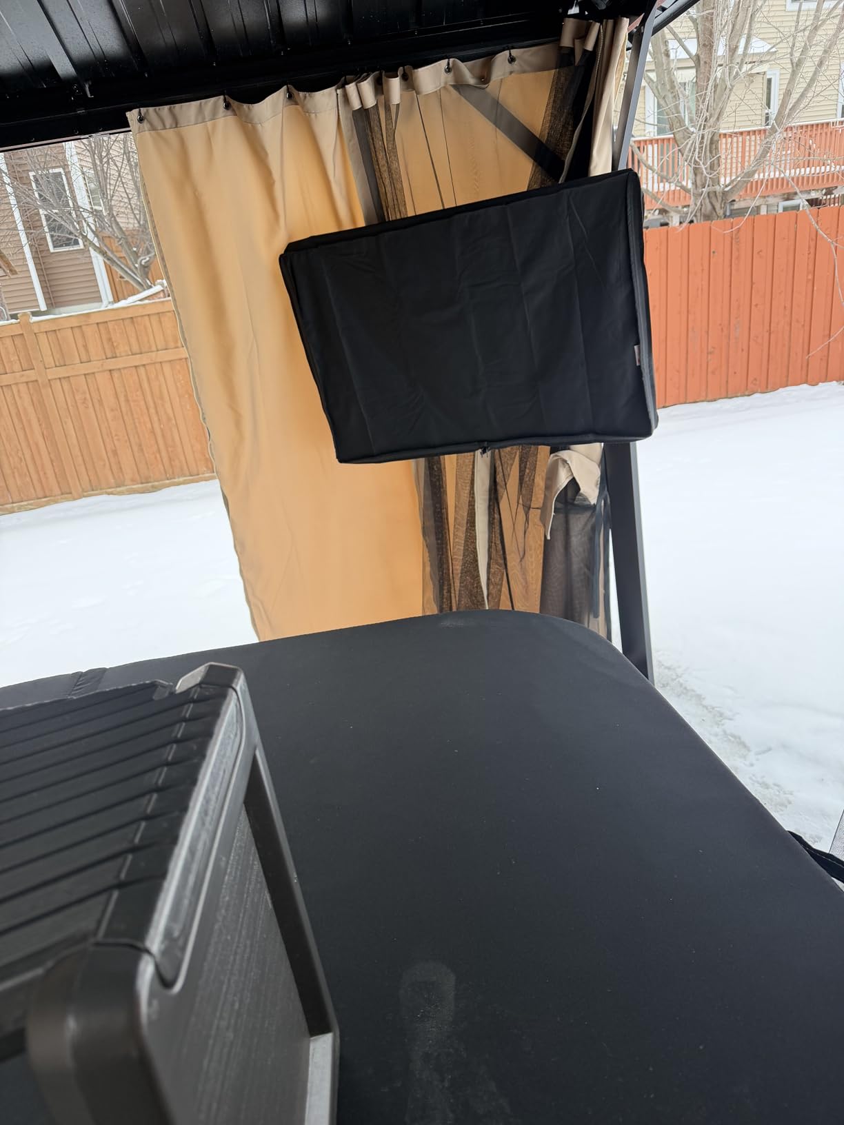 iBirdie Outdoor TV Cover 40 to 43 inch Waterproof, Cover Size 39.5''W x 25''H, Weatherproof, with Zipper for Outside Flat Screen 40 to 43 inch TV, Black, 600D Thick Fabric Protector customer photo 1