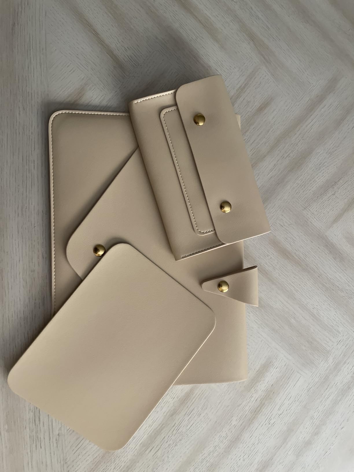 PU Leather Laptop Sleeve 13 Inch Compatible for 13 MacBook Air M3 M2,13 MacBook Pro M2, Surface Pro, Dell XPS 13 with Small Pouch, Mouse Pad and Cord Organizer Color Dark Brown customer photo 1