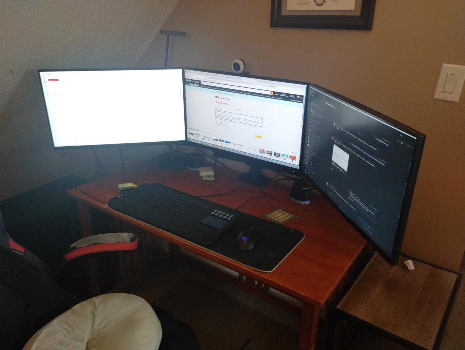 suptek Triple Monitor Mount for Most 17 to 32 inch Screens,Gas Springs Adjustment Triple Monitor Desk Mount Stand with Clamp & Grommet Kit,Black(MD8003) customer photo 2