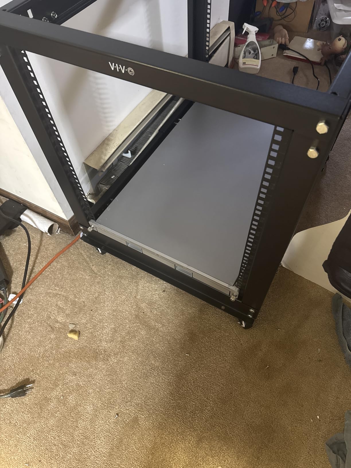 VIVO 25U Freestanding Server Rack, Mobile Open Frame 22 to 40 inch Adjustable Network Server Cart, Black, CART-SR25U customer photo 1