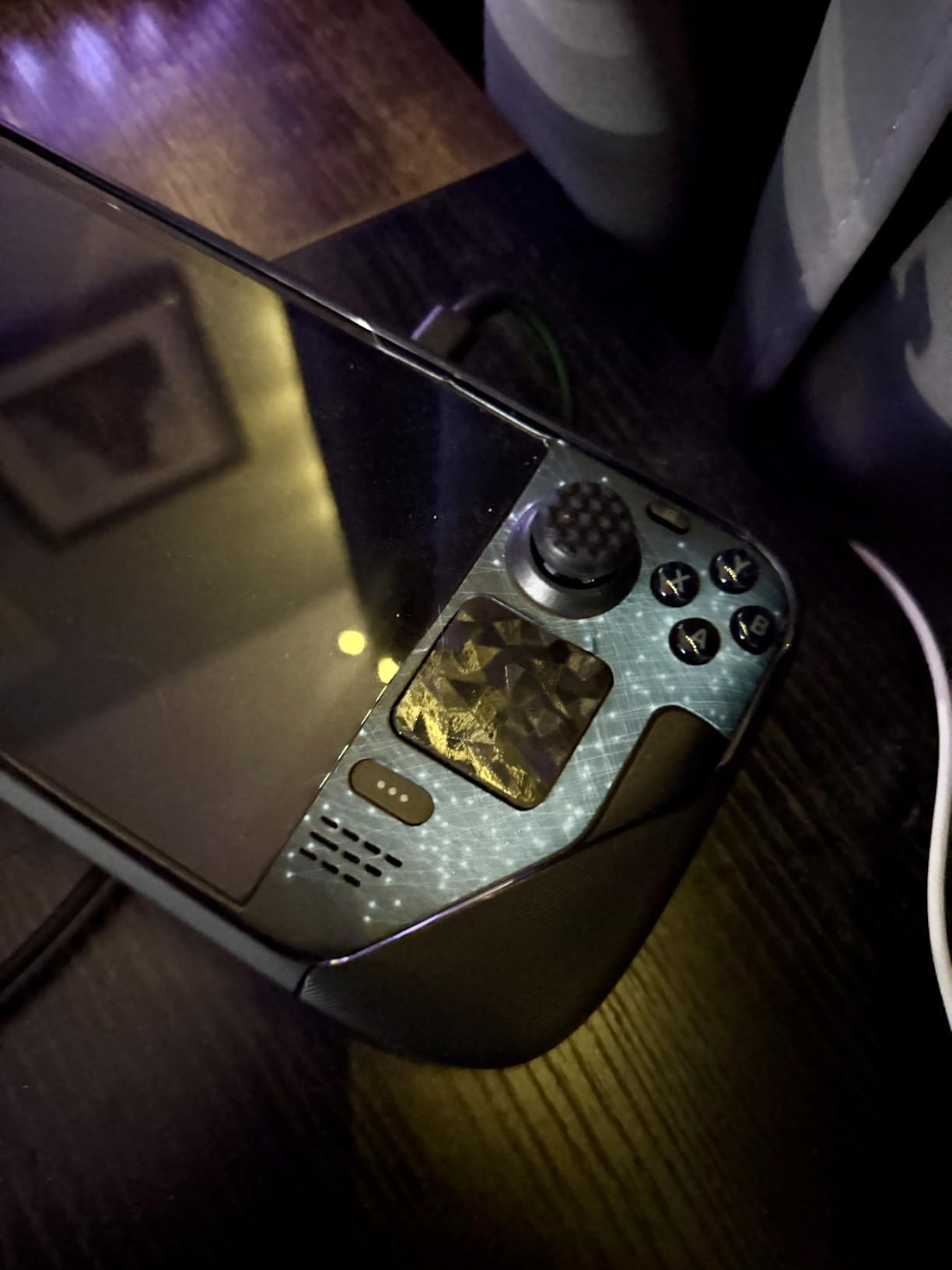 PlayVital Thumb Grip Caps for Steam Deck LCD, Silicone Thumbsticks Grips Joystick Caps for Steam Deck OLED - Diamond Grain & Crack Bomb Design customer photo 2