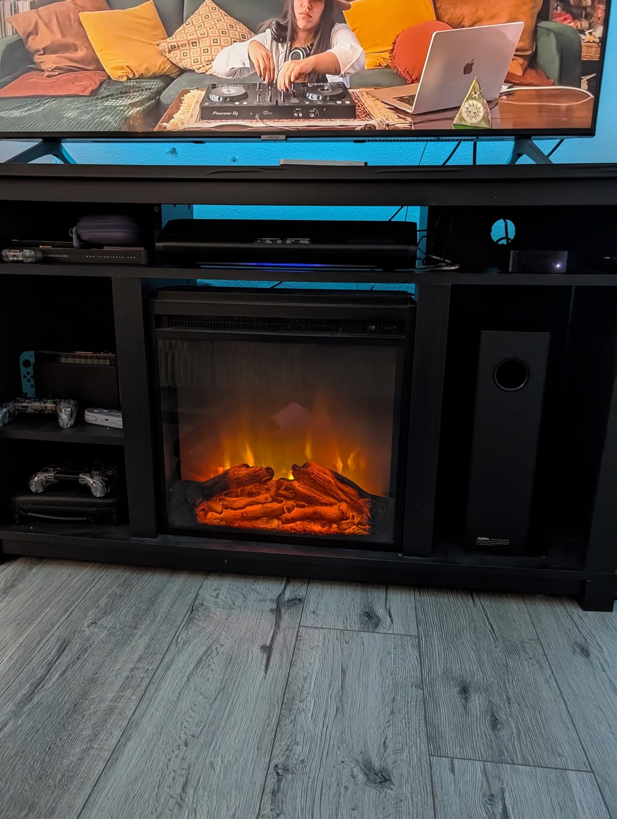 Saiyin Sound Bars for TV with Subwoofer, 2.1 Deep Bass Small Soundbar Monitor Speaker Home Theater Surround System PC Gaming Bluetooth/AUX/Optical Connection, Wall Mountable 17-inch customer photo 2