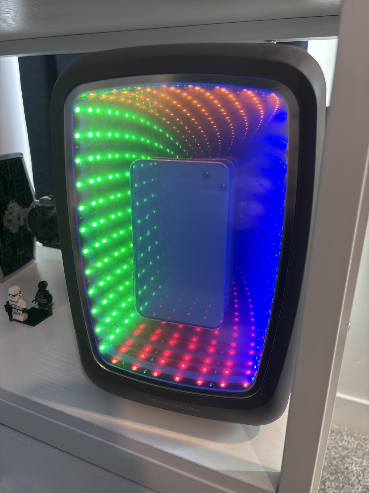 Frigidaire Gaming Light Up Mini Beverage Refrigerator, 6 can, 4 liters, Cooler with LED lights Perfect for Gaming Experience (Stealth) customer photo 1