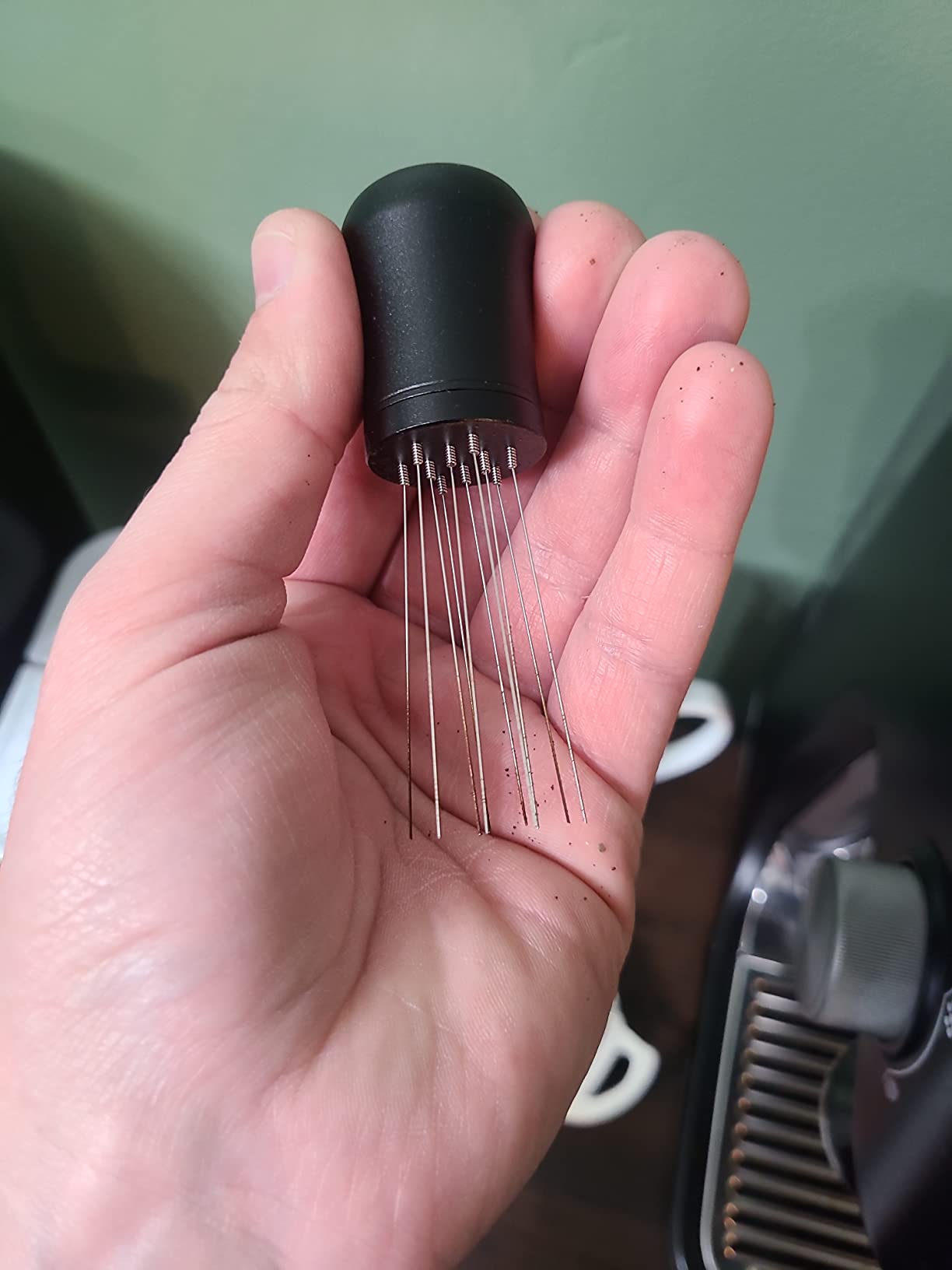 WDT tool, Espresso Distribution tools, 10 x 0.35mm 304 Stainless Steel Needles Installed with 10 Extra needles for Espresso Stirrer Replacement, Aluminum Alloy Handle with Stand (Matte black) customer photo 1