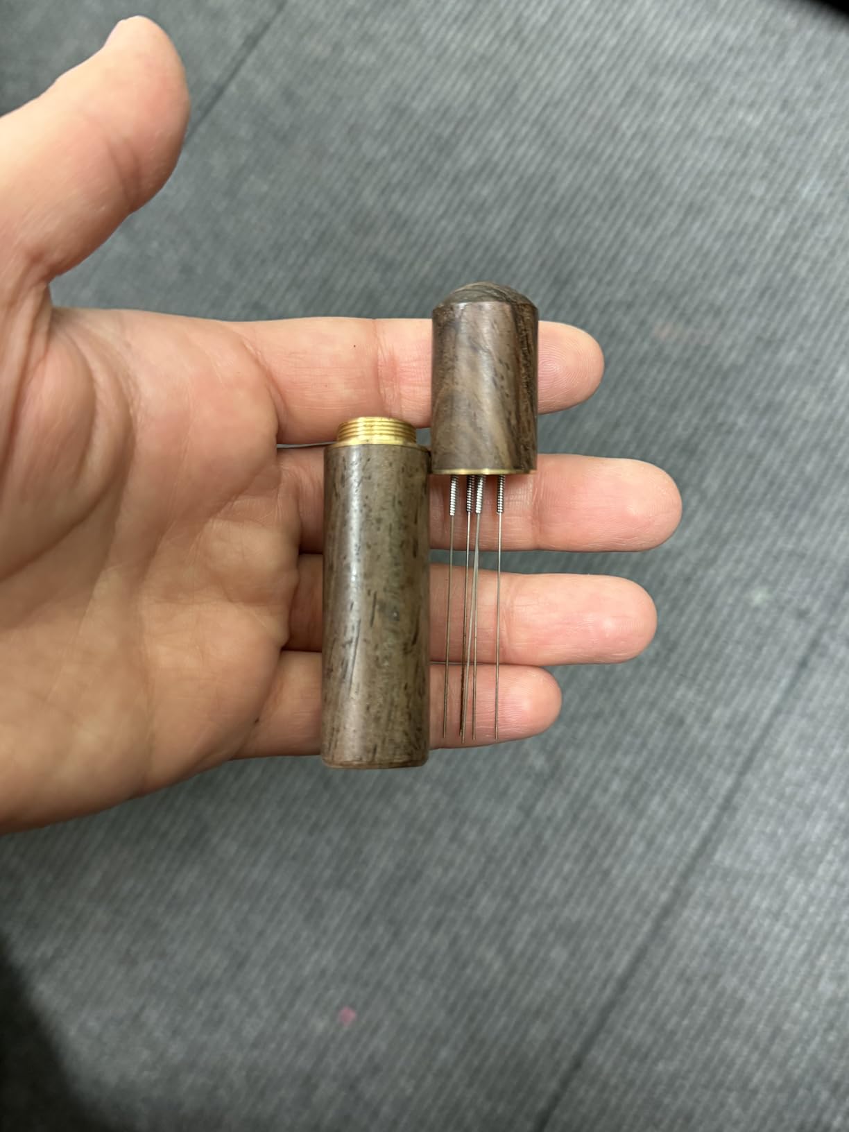 Zolunu Espresso Coffee Stirrer 5 Needles 0.4mm Espresso Distribution Tools, Natural Wood Handle and Stand (Walnut) customer photo 2