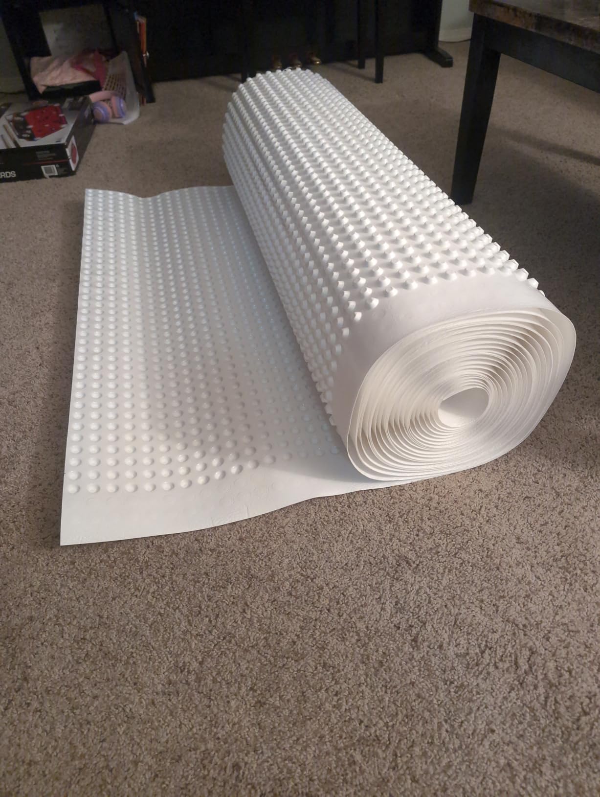 Whitecap Dimple Drainage Matting 4' x 50' - Heavy Duty Foundation Drainage Membrane for Crawl Space & Basement, Protects Vapor Barriers, Improves Water Flow, Waterproof Floor Underlayment customer photo 1
