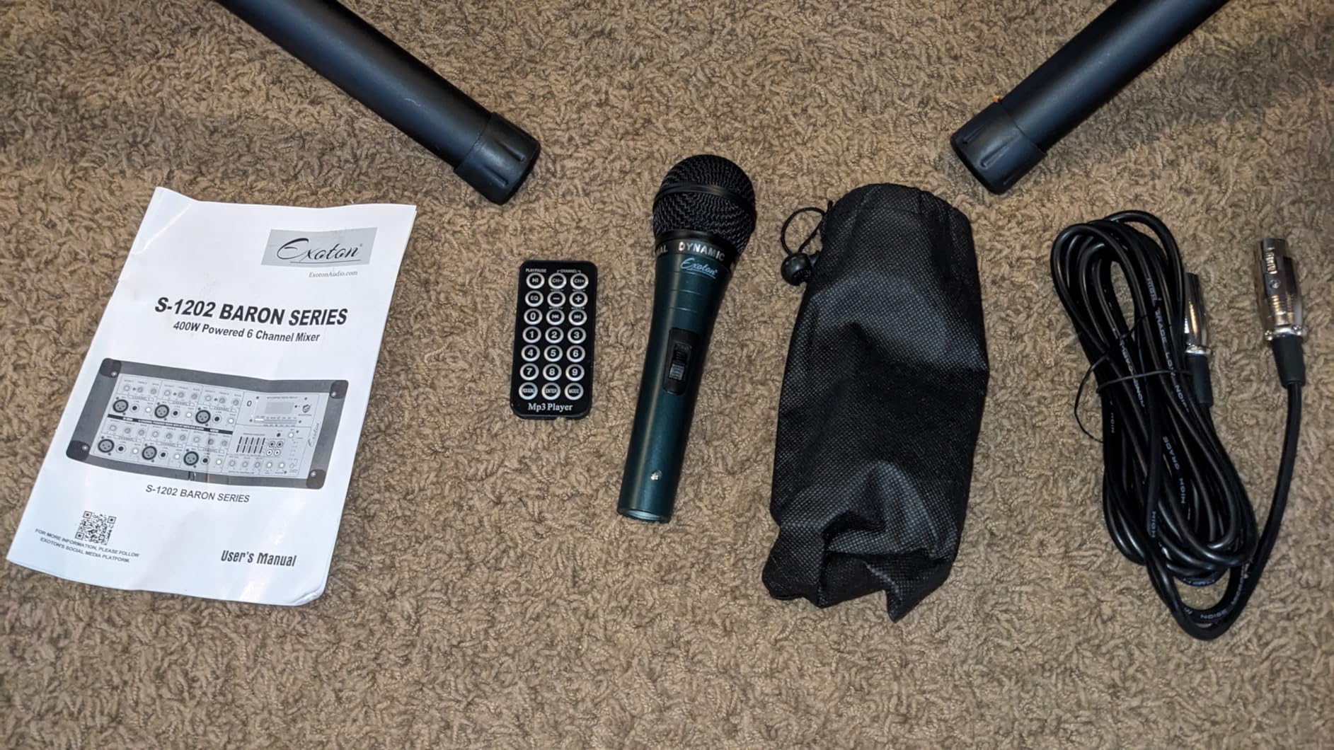 EXOTON S-1202 12inch 2000W Bluetooth PA System with Powered Mixer Set, Passive Speakers with 6 Channel Mixer/Stands/Mic/Effect Controller/ 48V Phantom Power,for Indoor&Outdoor customer photo 2