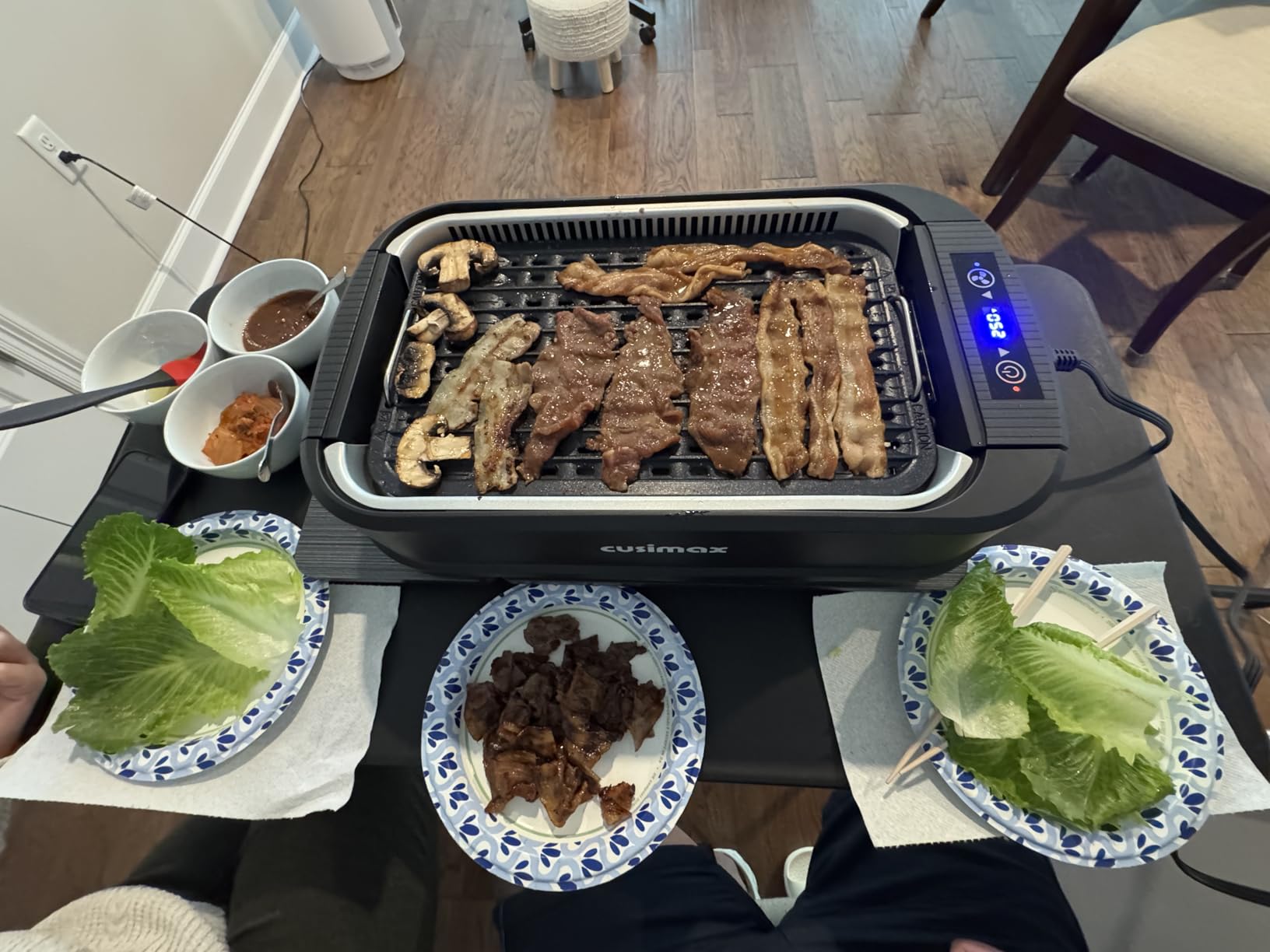 CUSIMAX Smokeless Grill Indoor, 1500W Electric Grill Griddle Korean BBQ customer photo 1