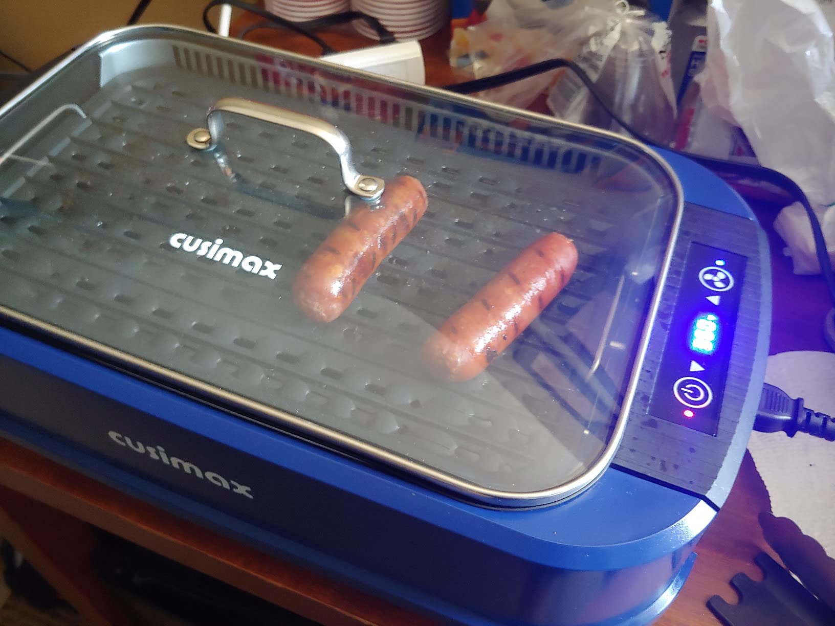 CUSIMAX Smokeless Grill Indoor, 1500W Electric Grill Griddle Korean BBQ customer photo 2