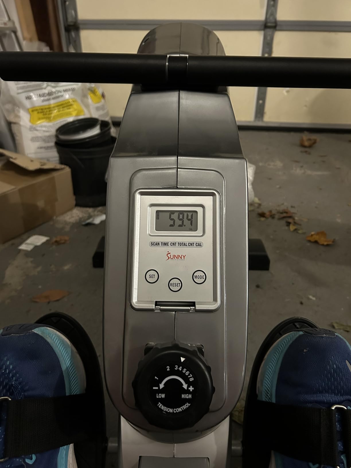 Sunny Health & Fitness Magnetic Rowing Machine Rower with 8-Level Resistance, 53.4