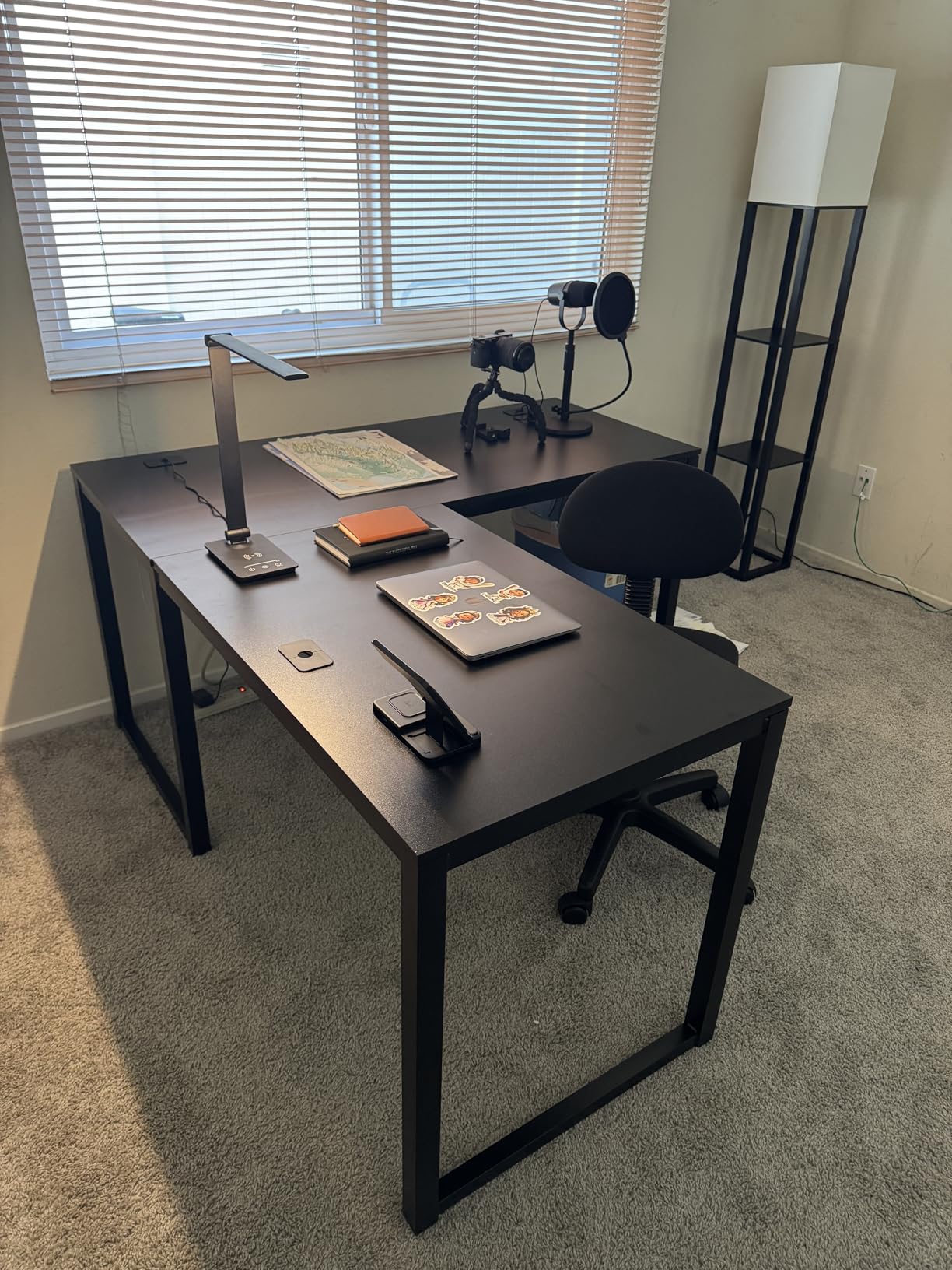 SHW 55 x 60 Inches Commercial-Grade L-Shape Corner Office Computer Desk, Black customer photo 1