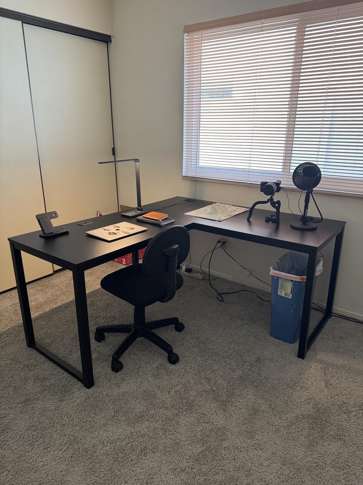 SHW 55 x 60 Inches Commercial-Grade L-Shape Corner Office Computer Desk, Black customer photo 2