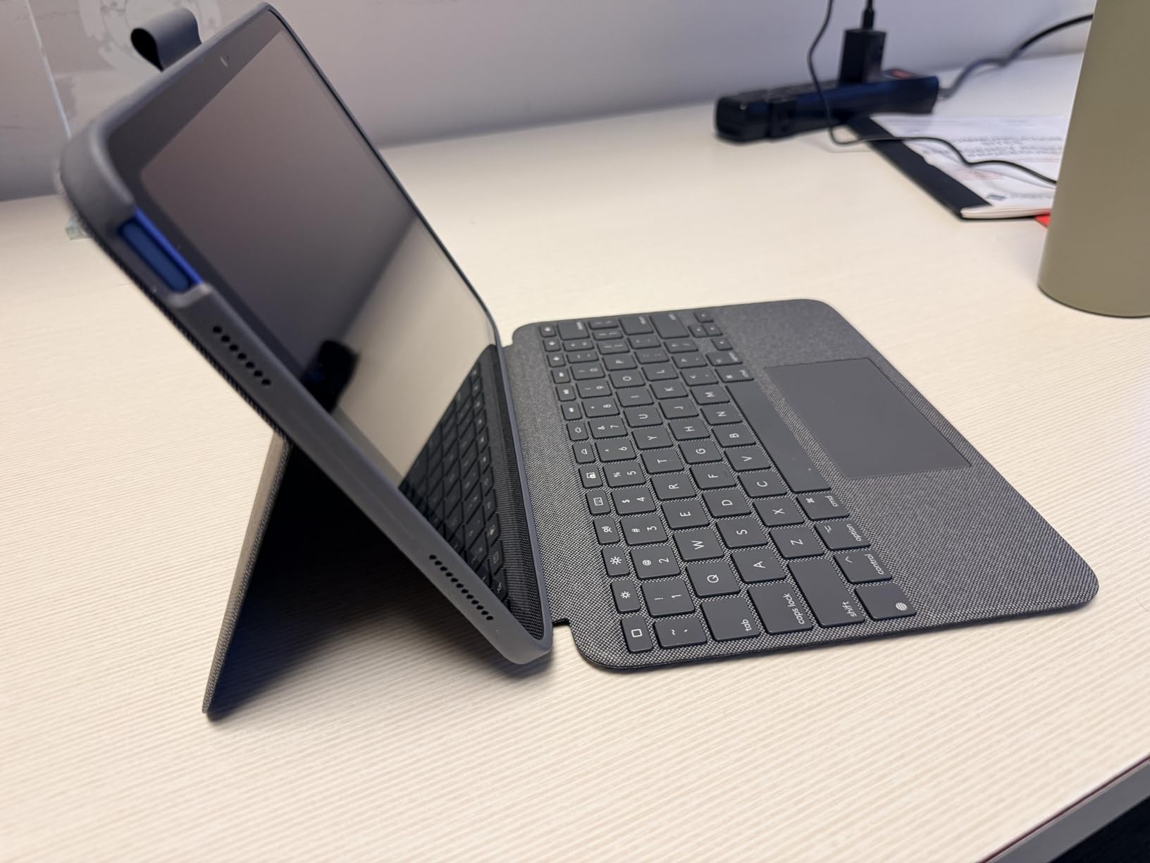 Logitech Combo Touch, Detachable iPad Keyboard Case (10th gen and A16) with Large Precision Trackpad, Full-Size Backlit Keyboard, and Smart Connector Technology - Oxford Gray customer photo 2