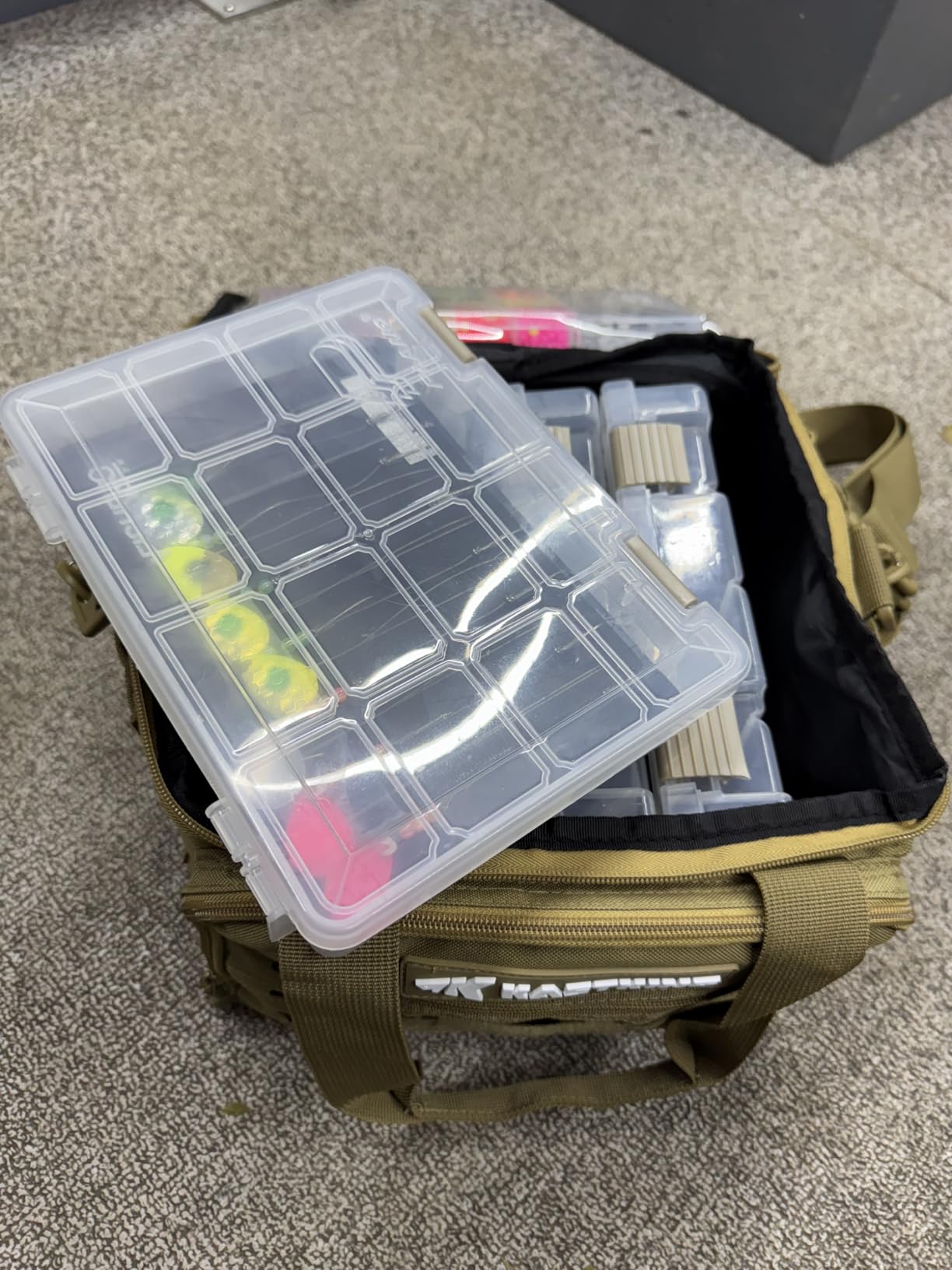 KastKing Fishing Tackle Bags - Saltwater & Freshwater Fishing Bags - Water Resistant, Padded Shoulder Strap - Gear Storage customer photo 1