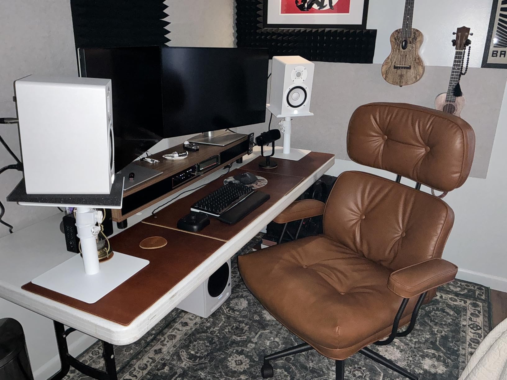 Elizo Real Leather Desk Mat Set (32x16) Large Desk Cover Desk Blotter Protector Computer Gaming Mouse Pad Table Laptop Office Desktop Accessories customer photo 1