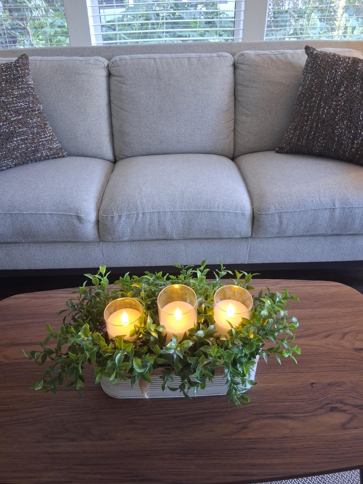Rechargeable Flameless Glass Pillar Candles-Easter Flameless Candles Decorations,-Set of 3, Realistic Flickering LED Light,Remote & Timer customer photo 2