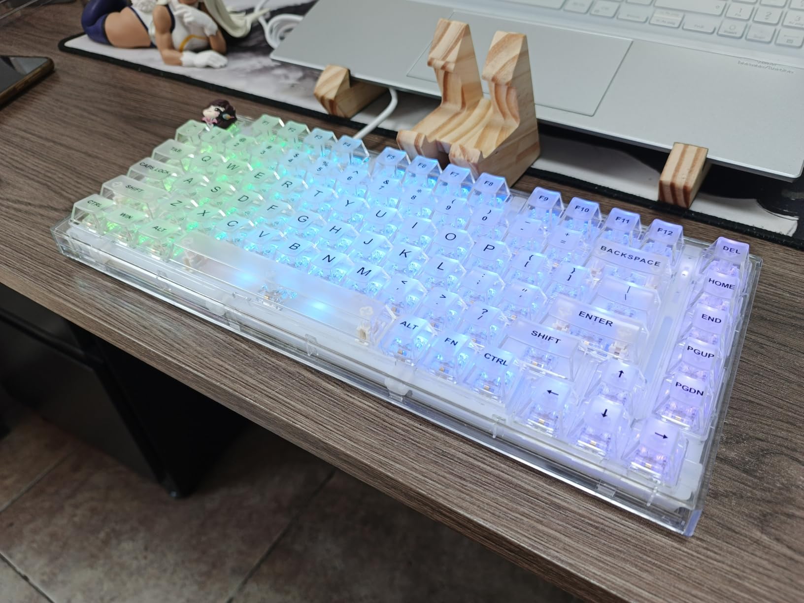 YUNZII X75 PRO 82 Key Wireless Hot Swappable Mechanical Gaming Keyboard with Transparent Keycaps,Gasket Mount,BT5.0/2.4G/USB-C for Windows/Mac(Kailh Jellyfish Switch, Wireless-White) customer photo 1