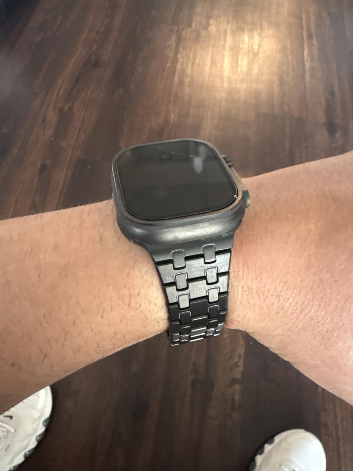 Wingle Compatible for Apple Watch Band Ultra 3/2/1 Band 49mm Series 11 10 46mm 45mm 44mm 42mm SE 3/2/1 Series 9 8 7 6 5 4 3 2 1 Men Stainless Steel Classy Business Metal iWatch Bands Bracelet, Titanium customer photo 1