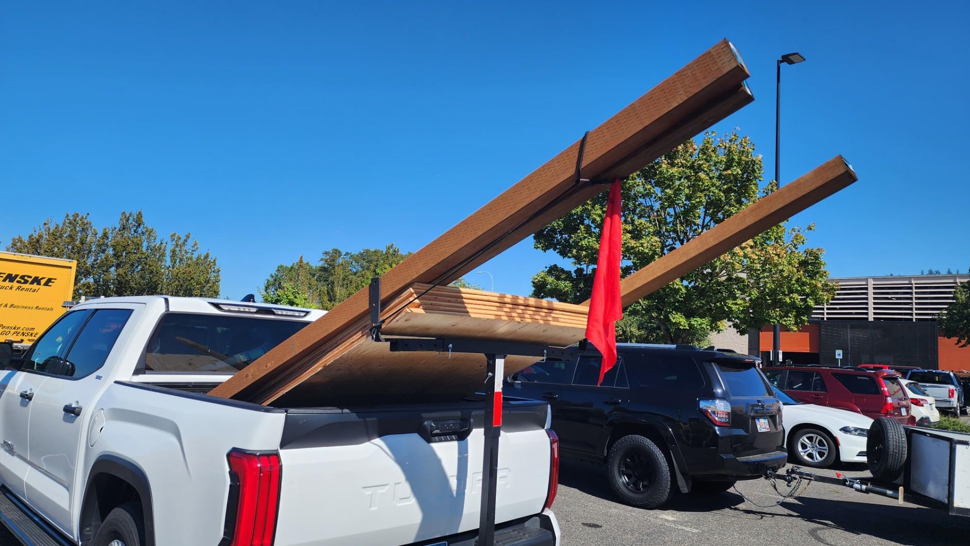 Truck Bed Extender, 2 in 1 Design Foldable Kayak Rack, 800lbs Load Capacity Pick Up Truck Bed Hitch Mount Extension Rack for Canoe Boat Kayak Lumber customer photo 2