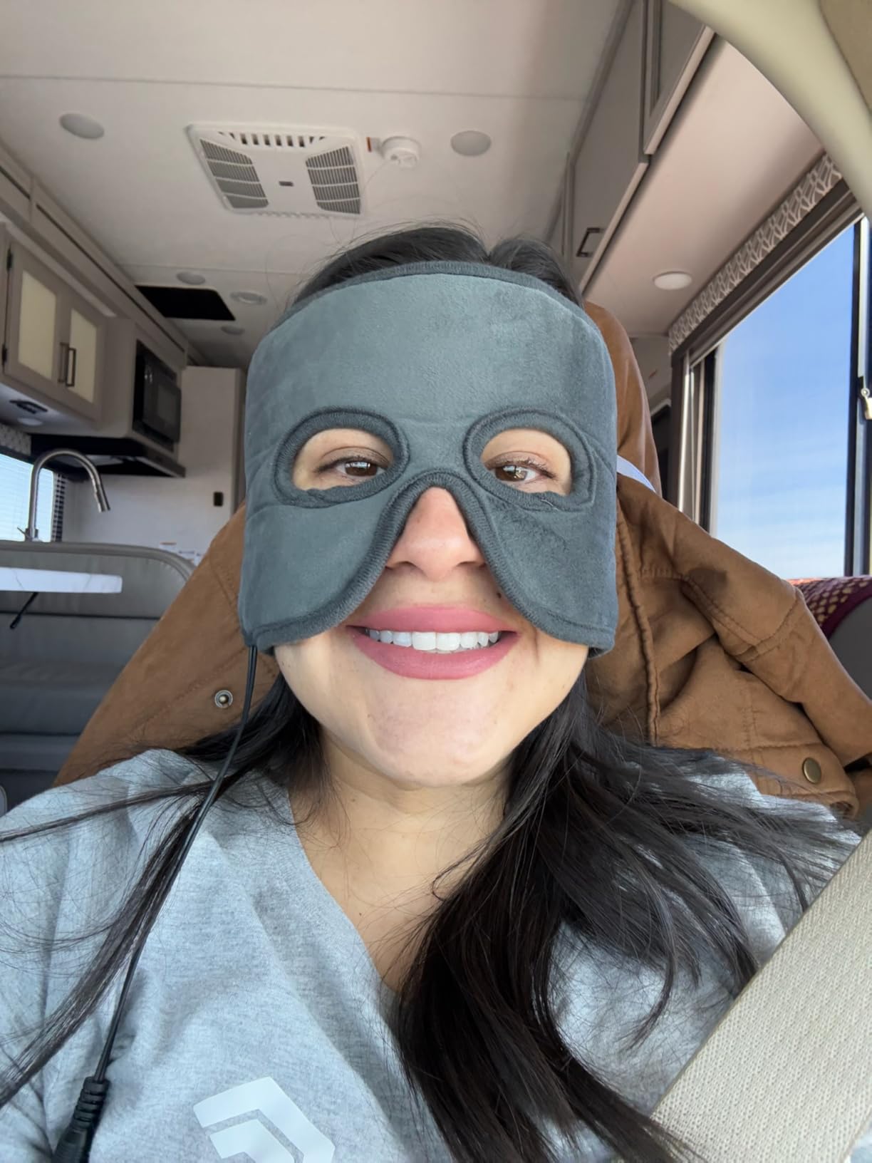 sticro Sinus Relief Mask Moist Heat with 3 Temp Settings, Ex-Large Headache Mask Electric Face Heating Pad for Sinus Pressure Relief, Migraine, Tension Headache Relief customer photo 2