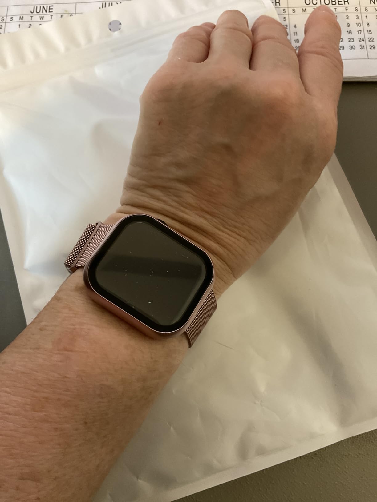 3 Pack Mesh Metal Band Compatible with Apple Watch Band 38mm 40mm 41mm 42mm 44mm 45mm 46mm 49mm, Stainless Steel Magnetic Loop Strap for iWatch Ultra 3 2 1 Series 11/10/9/8/SE/7/6/5/4/3 customer photo 2