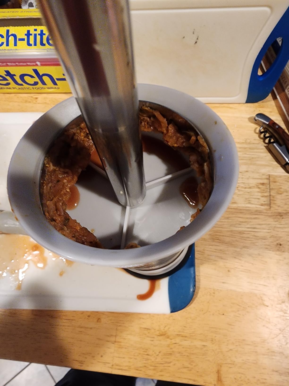 Sausage Stuffer Machine w/4 Stuffing Tubes, Meat Stuffer Sausage Filling, Homemade Manual Vertical Sausage Maker Tool Kit for Household Kitchen, 2.2 LBS Large Capacity customer photo 2