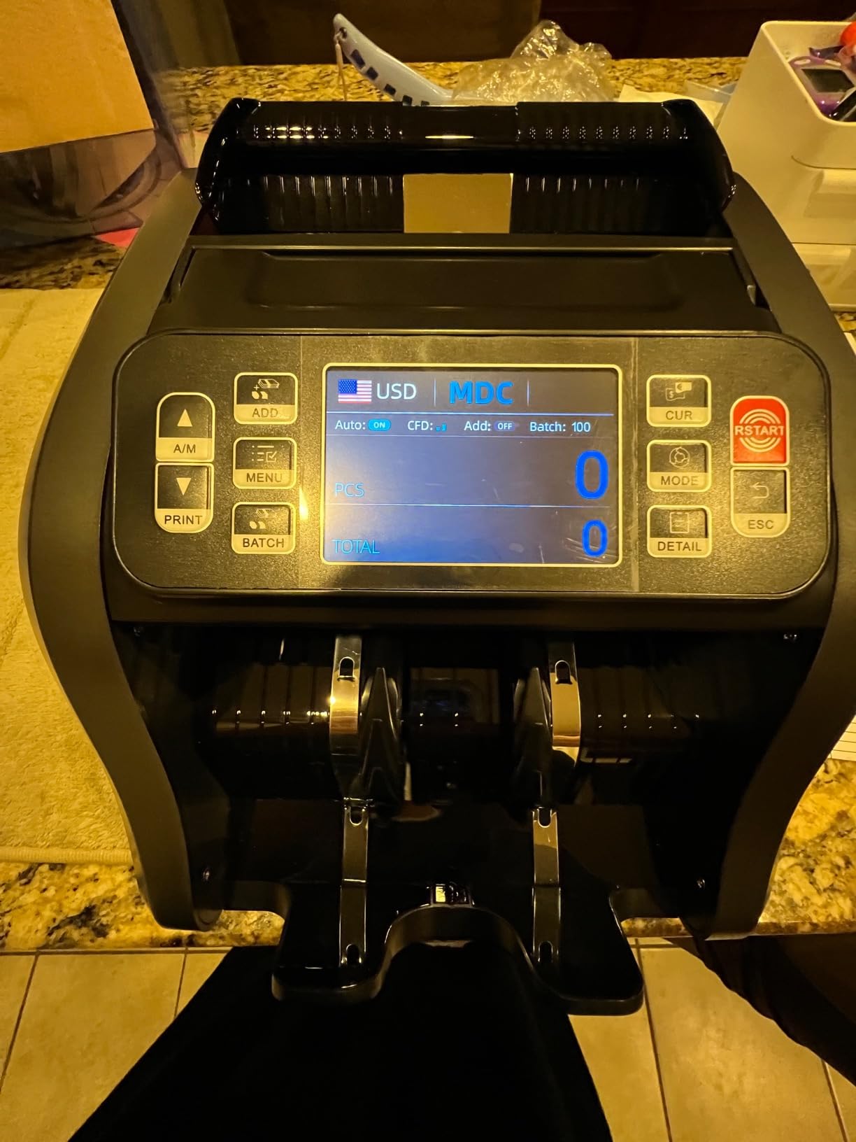 Aneken N60 Mixed Denomination Money Counter Machine, Value Counting, UV/MG/IR/DD Counterfeit Detection, 3.5