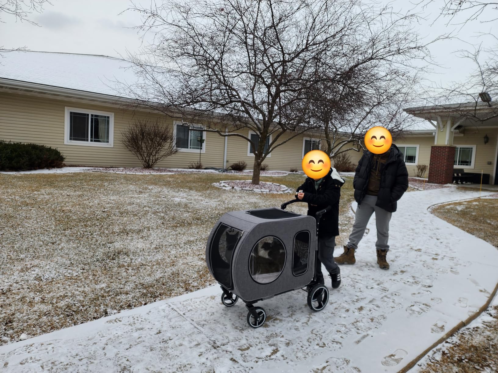 Saudism Dog Stroller for Large & Medium Dogs, Extra Large Pet Stroller, Dog Wagon for 2 Dogs, Foldable Design, Adjustable Handle, with Pocket, Up to 130 lbs customer photo 2