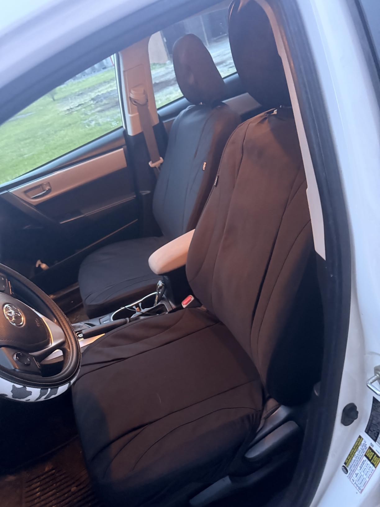 CAR PASS Waterproof Car Seat Covers Full Sets, Universal Fit Seat Covers for Cars, EVA Neoprene Seat Cover Set Full Sets, Interior Covers for Auto SUV,Vans,sedans, Trucks,(Black and Gray) customer photo 1