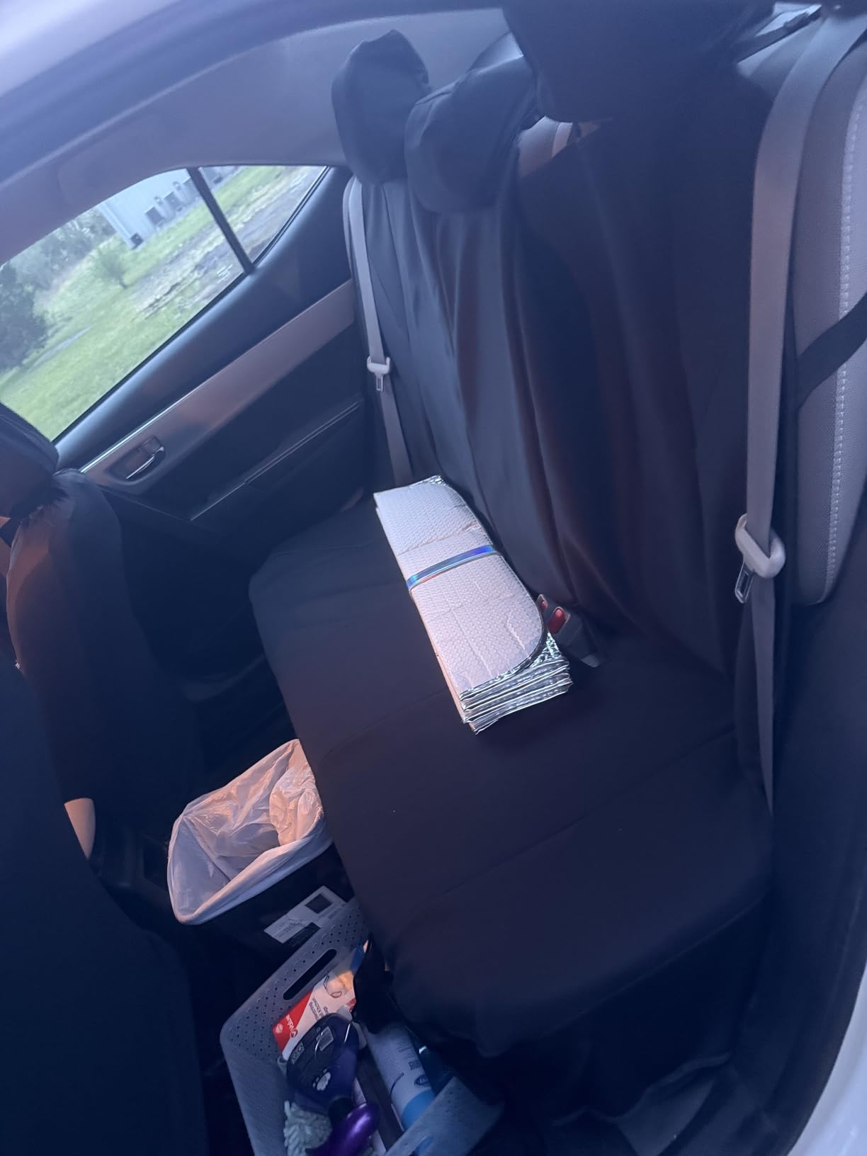 CAR PASS Waterproof Car Seat Covers Full Sets, Universal Fit Seat Covers for Cars, EVA Neoprene Seat Cover Set Full Sets, Interior Covers for Auto SUV,Vans,sedans, Trucks,(Black and Gray) customer photo 2