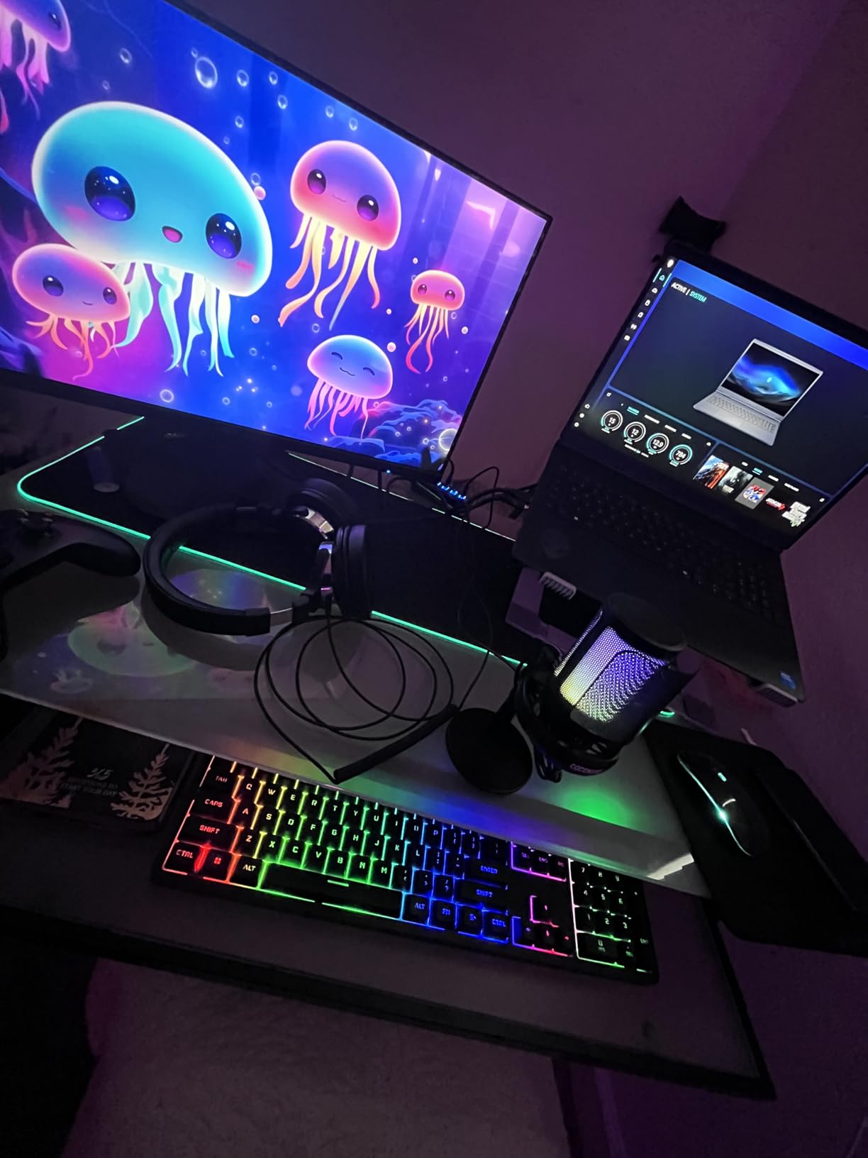 Gaming Microphone for PC: USB Mic for Podcasts Videos & Streaming - Condenser Mic with Quick Mute & Pop Filter - RGB Microphone Gift for Gamer boys - Compatible with PS4/5 & Computer & Laptop customer photo 2