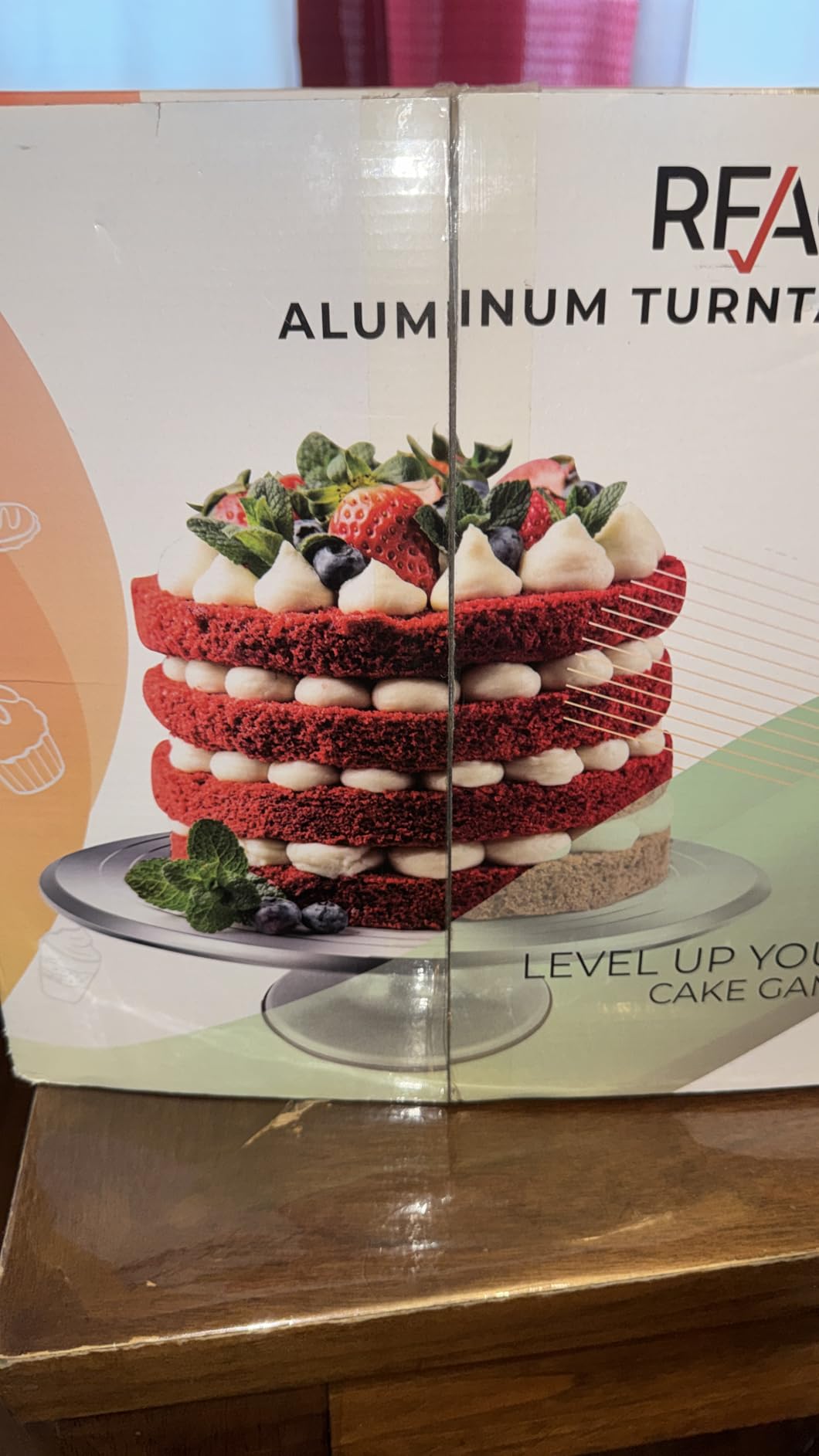 RFAQK 12 Inch Aluminum Alloy Revolving Cake Stand, Cake Turntable for Decorating Rotating Cake Stand for Cupcakes, Pastries and Cake Decorations customer photo 2