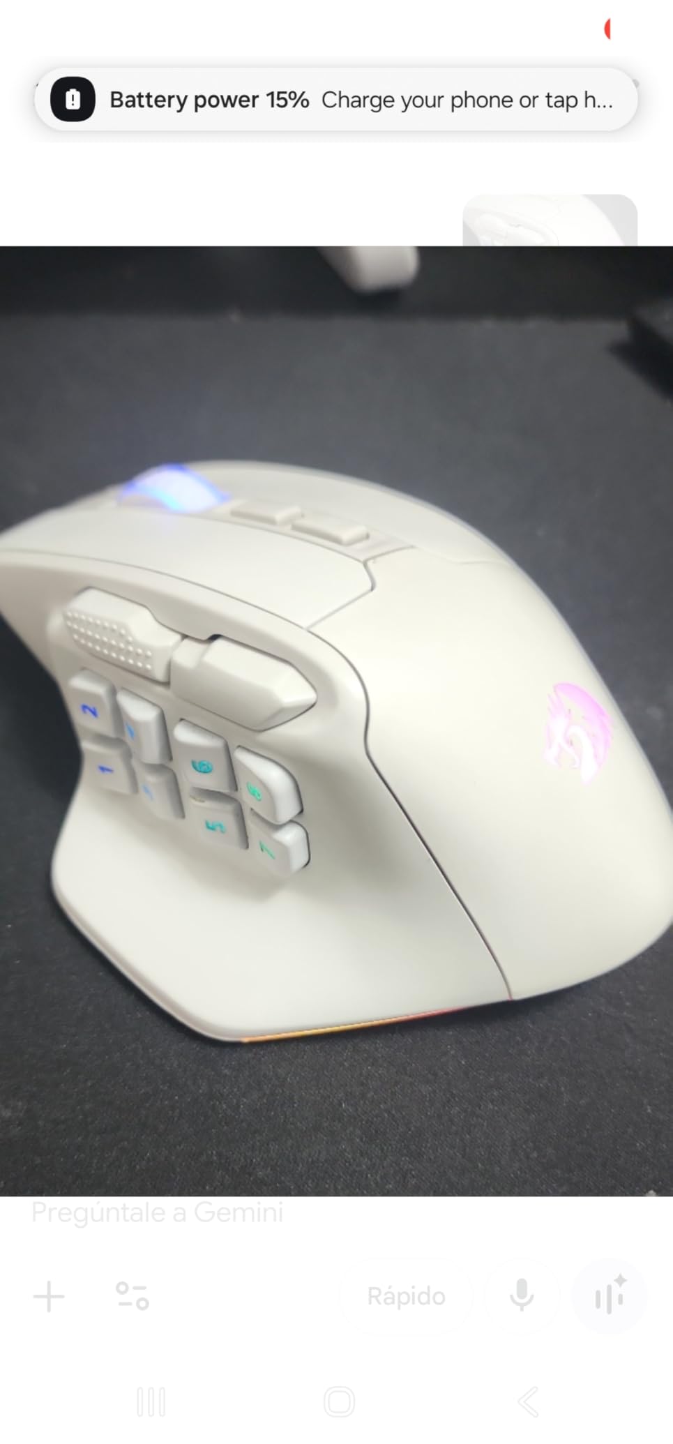 Redragon M811 PRO Wireless MMO Gaming Mouse, 15 Programmable Buttons RGB Gamer Mouse w/Ergonomic Natural Grip Build, 10 Side Macro Keys, Software Supports DIY Keybinds & Backlit customer photo 1