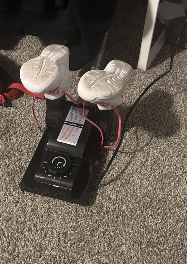 FORLIM Boot Dryer for Work Boots, Shoe Dryer with Heat Blower, Glove Dryer & Boot Warmer - 180° Adjustable Dry Rack - Telescopic Bendable Dry Ports - Intelligent Timer - Black customer photo 2