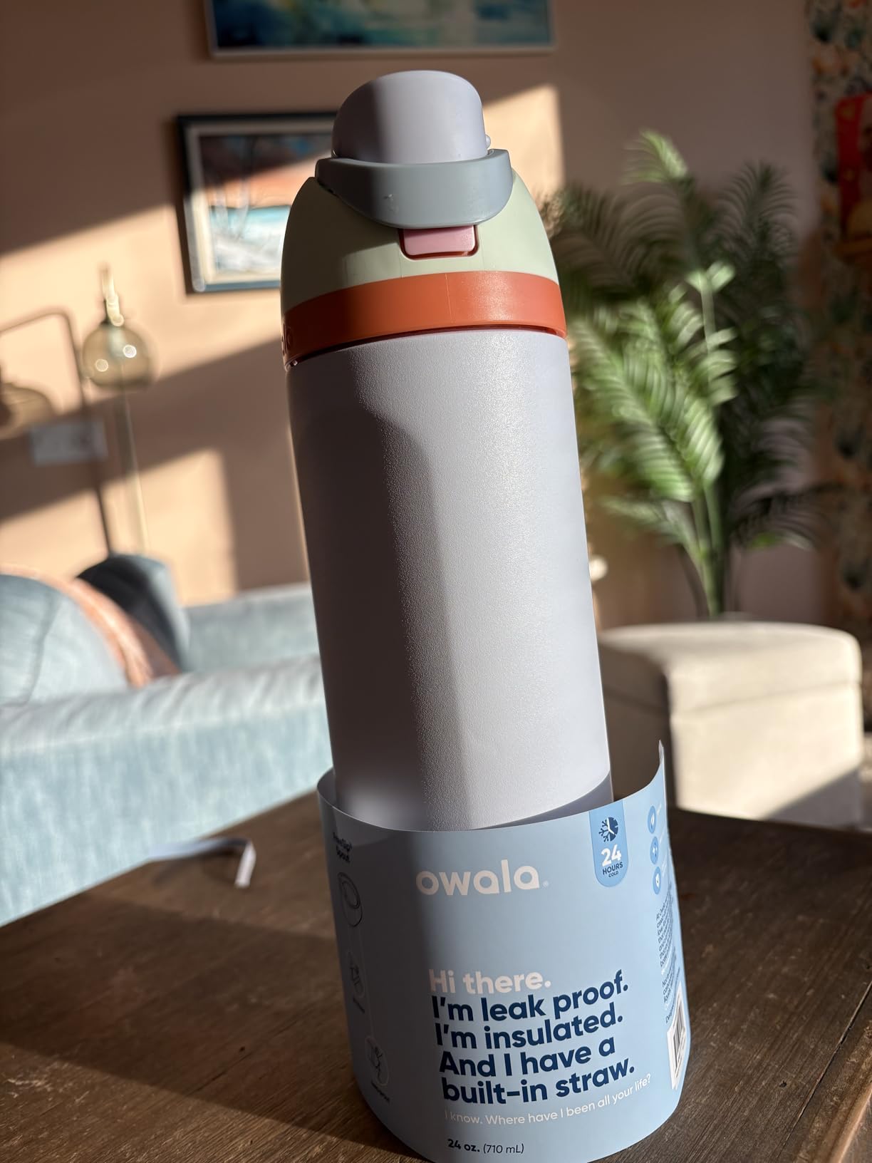 Owala FreeSip Insulated Stainless Steel Water Bottle with Straw, BPA-Free Sports Water Bottle, Great for Travel, 24 Oz, Denim customer photo 2