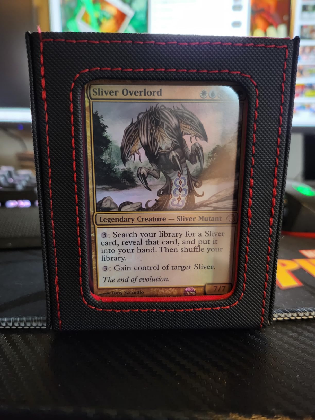 ZLCA Card Deck Box for Trading Cards, MTG Commander Deck Box Holds 120+ Single Sleeved Cards, Leather Magnetic Card Storage Box Fits for TCG CCG Magic Cards (Black) customer photo 1