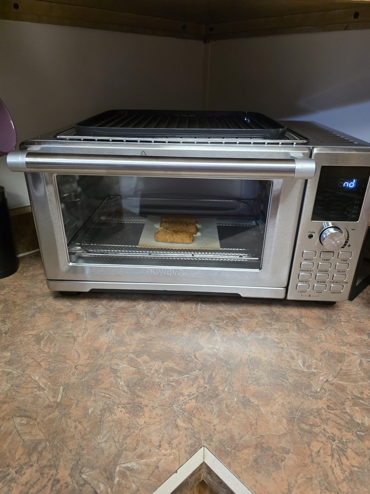 Nuwave Bravo Air Fryer Toaster Smart Oven, 10-in-1 Countertop Convection, 1800 Watts, 21-Qt Capacity, 50°-450°F Temp Controls, Top and Bottom Heater Adjustments 0%-100%, PFAS Free, Stainless Steel customer photo 1